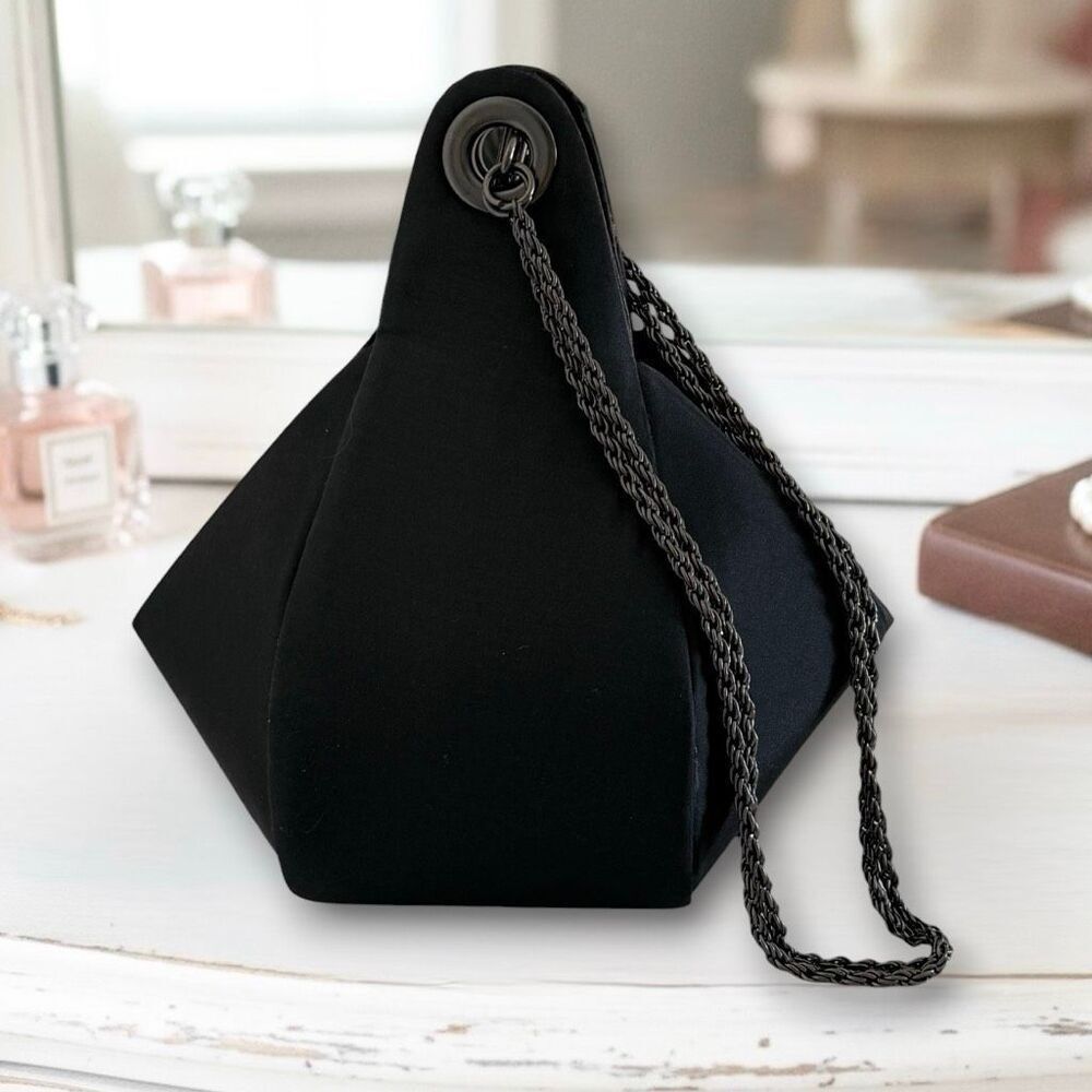 Vintage 90’s Mary Kay Black Silky Padded Wristlet Mini Bag
